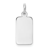 14K White Gold Plain .011 Gauge Rectangular Engravable Charm
